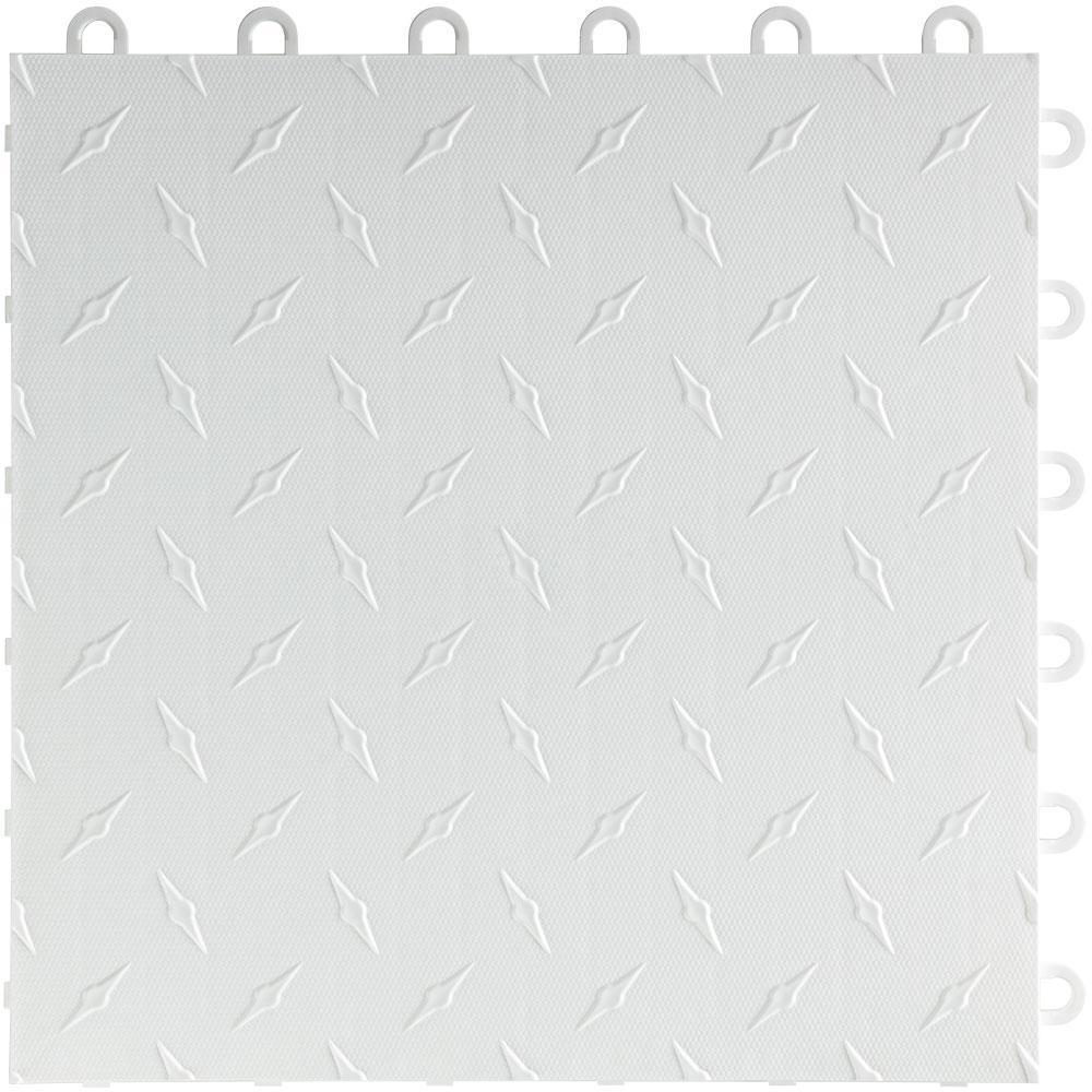 Swisstrax Arctic White Diamondtrax Home Garage Floor Tile (50 Pack)-HOME-DMD-AW-50PK-Garage Giant