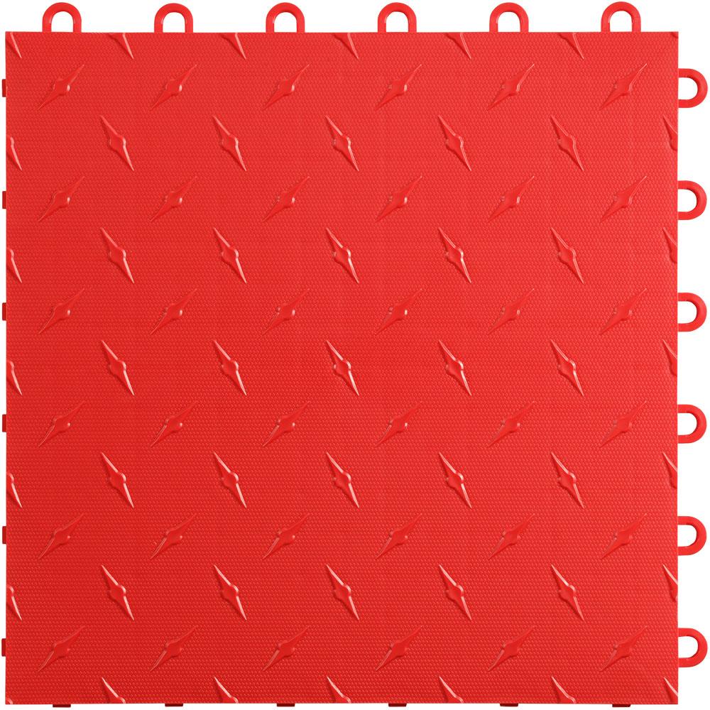 Swisstrax Racing Red Diamondtrax Home Garage Floor Tile (10 Pack)-HOME-DMD-RR-10PK-Garage Giant