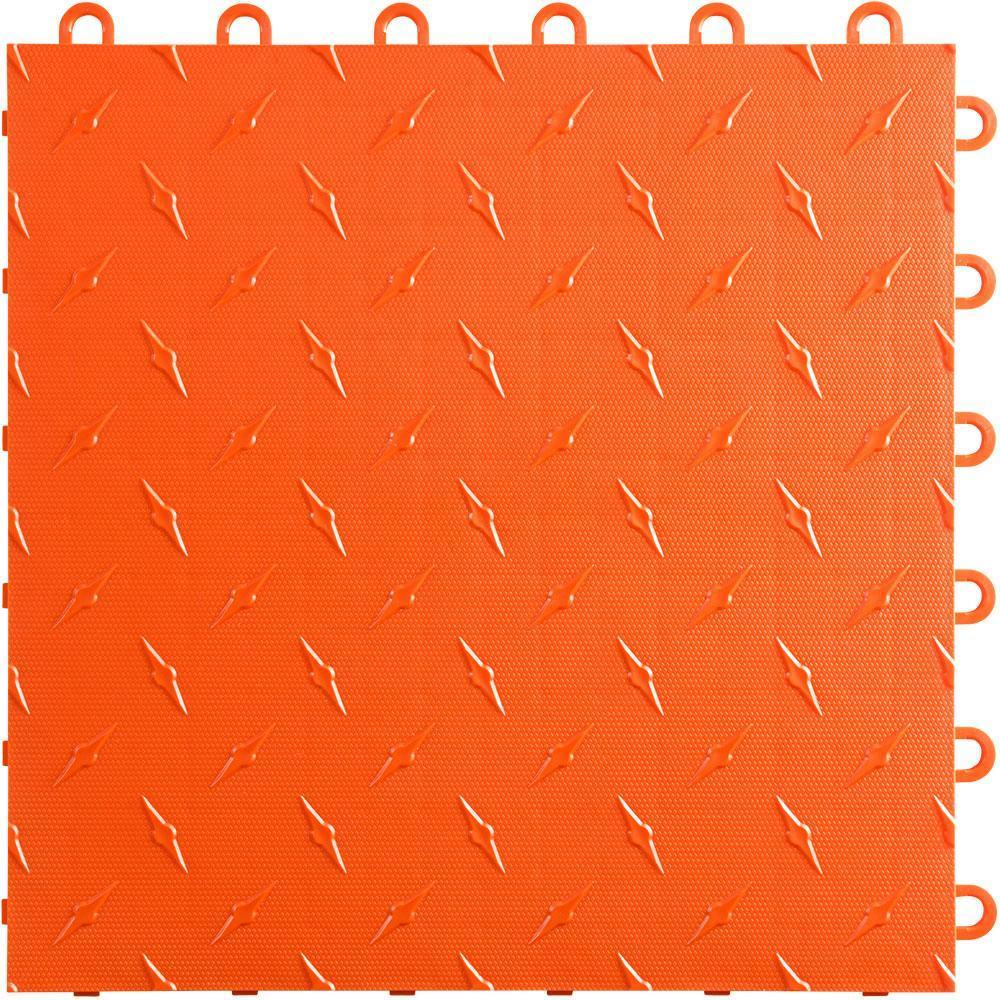 Swisstrax Tropical Orange Diamondtrax Home Garage Floor Tile (10 Pack)-HOME-DMD-TO-10PK-Garage Giant