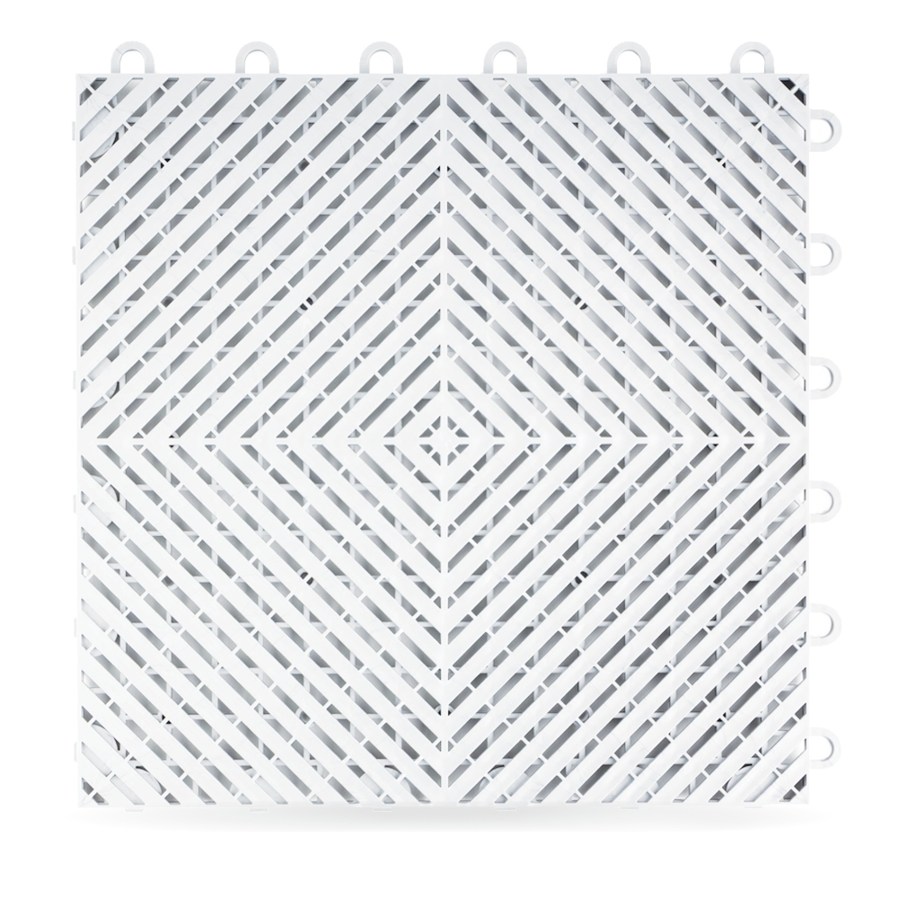 Swisstrax Arctic White Ribtrax Smooth Home Garage Floor Tile (10 Pack)-HOME-RSH-AW-10PK-Garage Giant