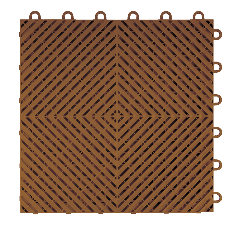 Swisstrax Chocolate Brown Ribtrax Smooth Home Garage Floor Tile (10 Pack)-HOME-RSH-CB-10PK-Garage Giant