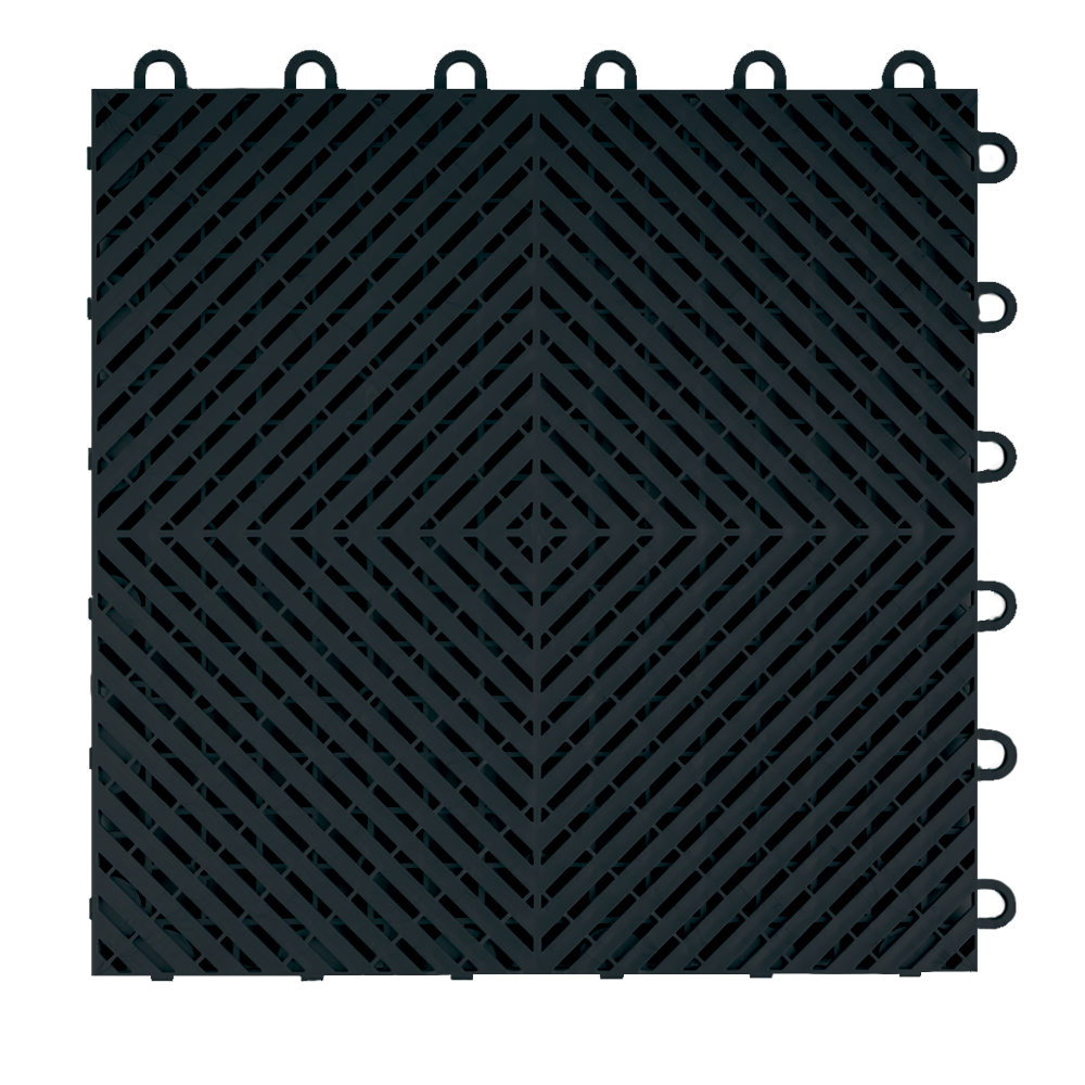 Swisstrax Jet Black Ribtrax Smooth Home Garage Floor Tile (10 Pack)-HOME-RSH-JB-10PK-Garage Giant