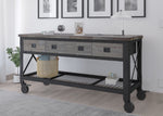 DuraMax 72" Industrial Metal and Wood Workbench with Drawers (Aged Espresso) 