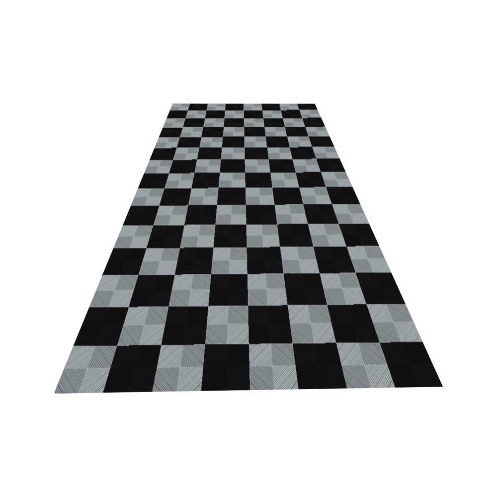 Swisstrax 1-Car Garage Bundle In Ribtrax Pro Tiles (Checkered - Black, Grey)-KIT-RP1-CHKR200-Garage Giant