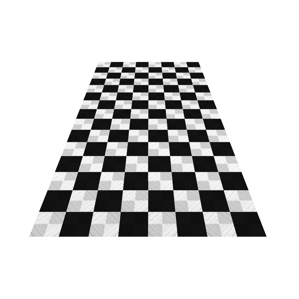 Swisstrax 1-Car Garage Bundle In Ribtrax Pro Tiles (Checkered - Black, White)-KIT-RP1-CHKR600-Garage Giant