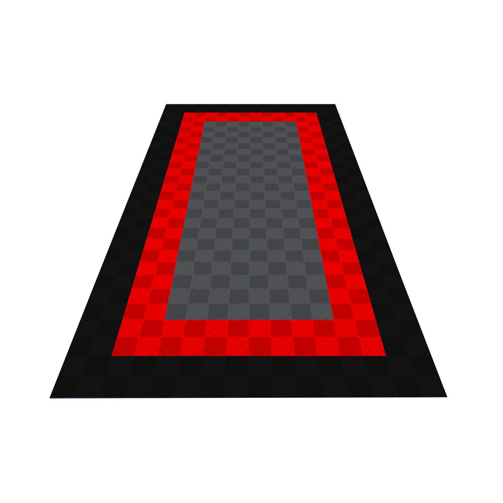 Swisstrax 1-Car Garage Bundle In Ribtrax Pro Tiles (Parking Bays - Grey, Red, Black)-KIT-RP1-PKPD302-Garage Giant