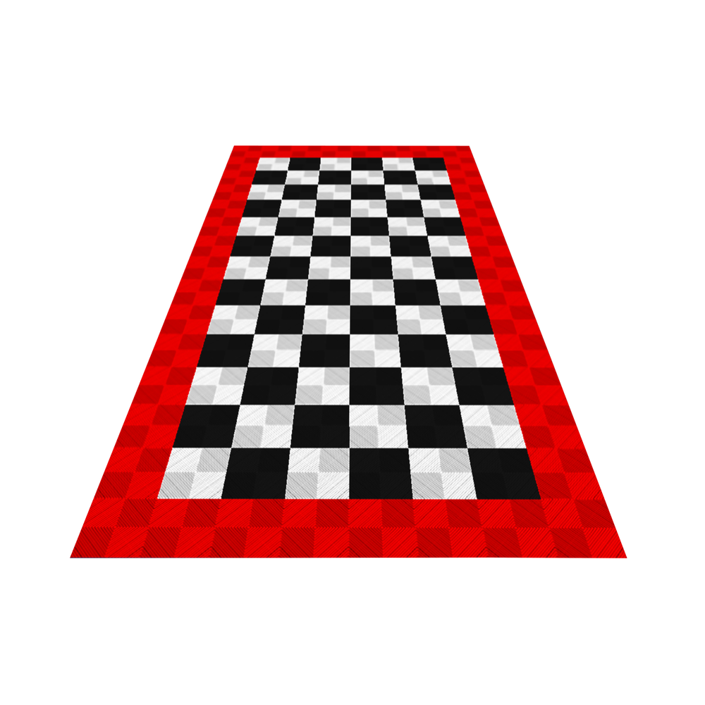 Swisstrax 1-Car Garage Bundle In Ribtrax Pro Tiles (Parking Bays - Black, White, Red)-KIT-RP1-PKPD600-Garage Giant
