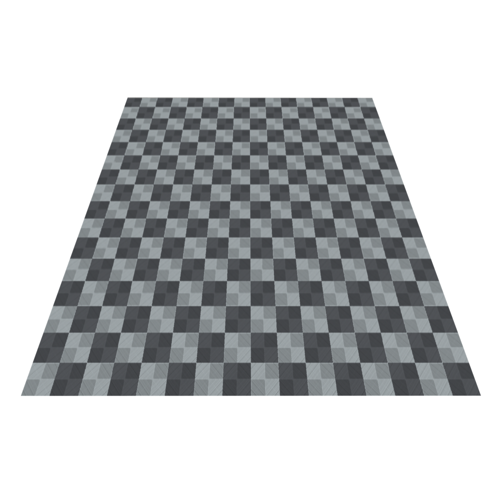 Swisstrax 2-Car Garage Bundle In Ribtrax Pro Tiles (Checkered - Silver, Grey)-KIT-RP2-CHKR202-Garage Giant