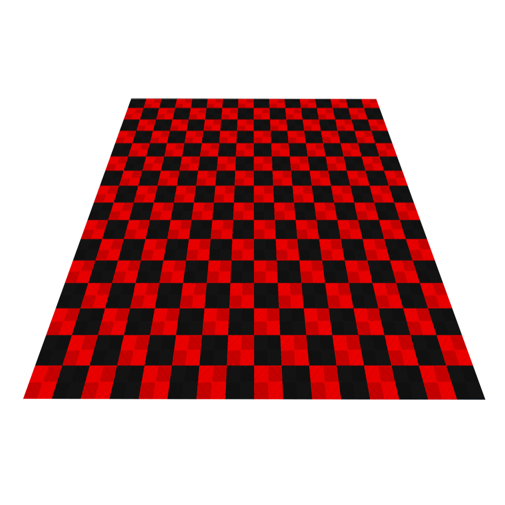 Swisstrax 2-Car Garage Bundle In Ribtrax Pro Tiles (Checkered - Black, Red)-KIT-RP2-CHKR304-Garage Giant