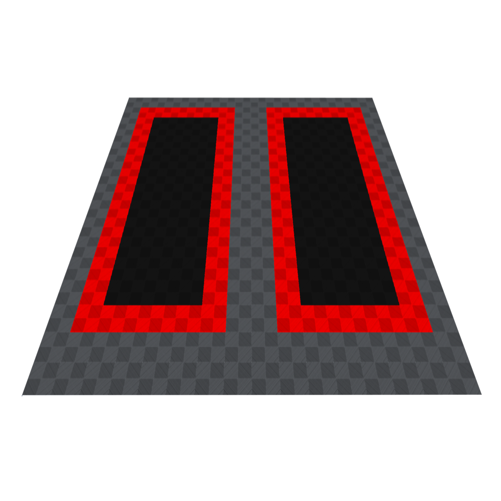Swisstrax 2-Car Garage Bundle In Ribtrax Pro Tiles (Parking Bays - Grey, Red, Black)-KIT-RP2-PKPD302-Garage Giant