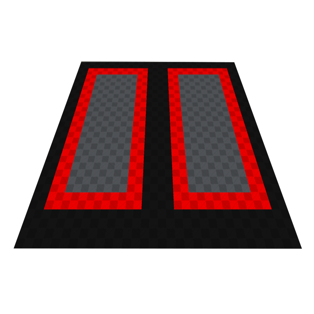 Swisstrax 2-Car Garage Bundle In Ribtrax Pro Tiles (Parking Bays - Black, Red, Grey)-KIT-RP2-PKPD304-Garage Giant