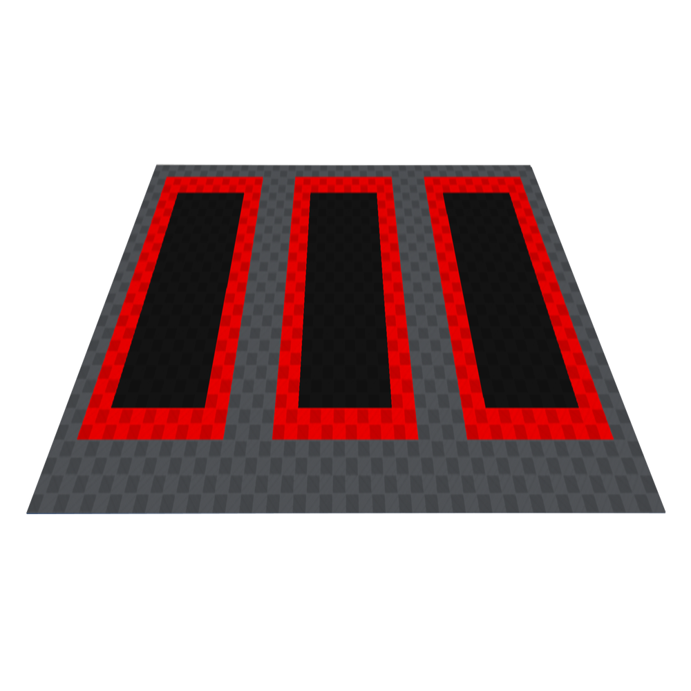 Swisstrax 3-Car Garage Bundle In Ribtrax Pro Tiles (Parking Bays - Grey, Red, Black)-KIT-RP3-PKPD302-Garage Giant