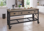 DuraMax 72" Industrial Metal and Wood Workbench with Drawers (Aged Macadamia) 