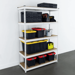SafeRacks 18" x 48" x 72" Garage Shelving (White)-LDGS-481872-5TW-Garage Giant 