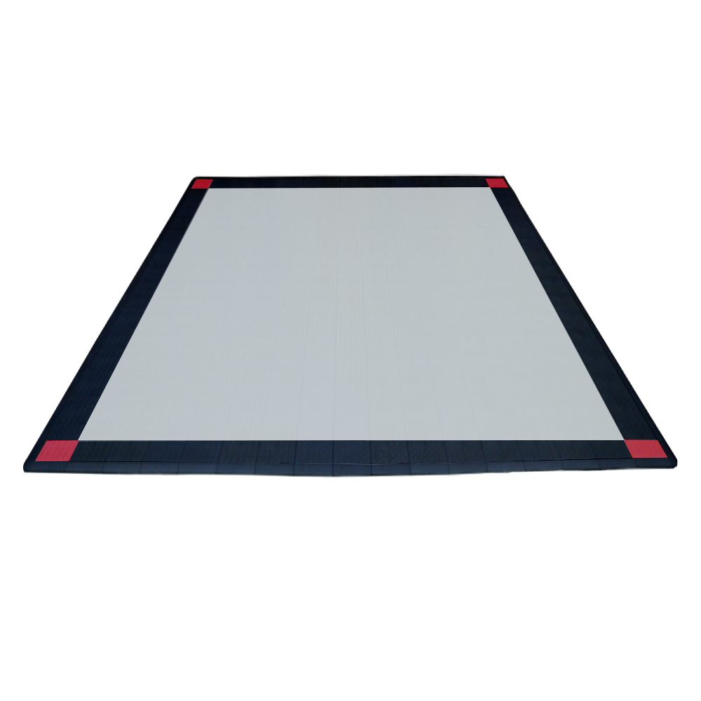 Swisstrax Double Car Garage Floor Mat In Diamondtrax Home Tiles (4 Corners - Black, Red, Silver)-MAT-DTHL-4CNR300-Garage Giant