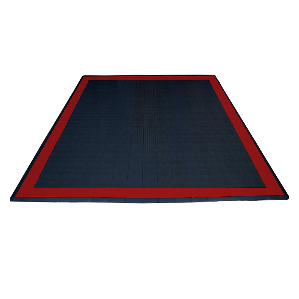 Swisstrax Double Car Garage Floor Mat In Diamondtrax Home Tiles (Border - Black, Red)-MAT-DTHL-BRDR300-Garage Giant