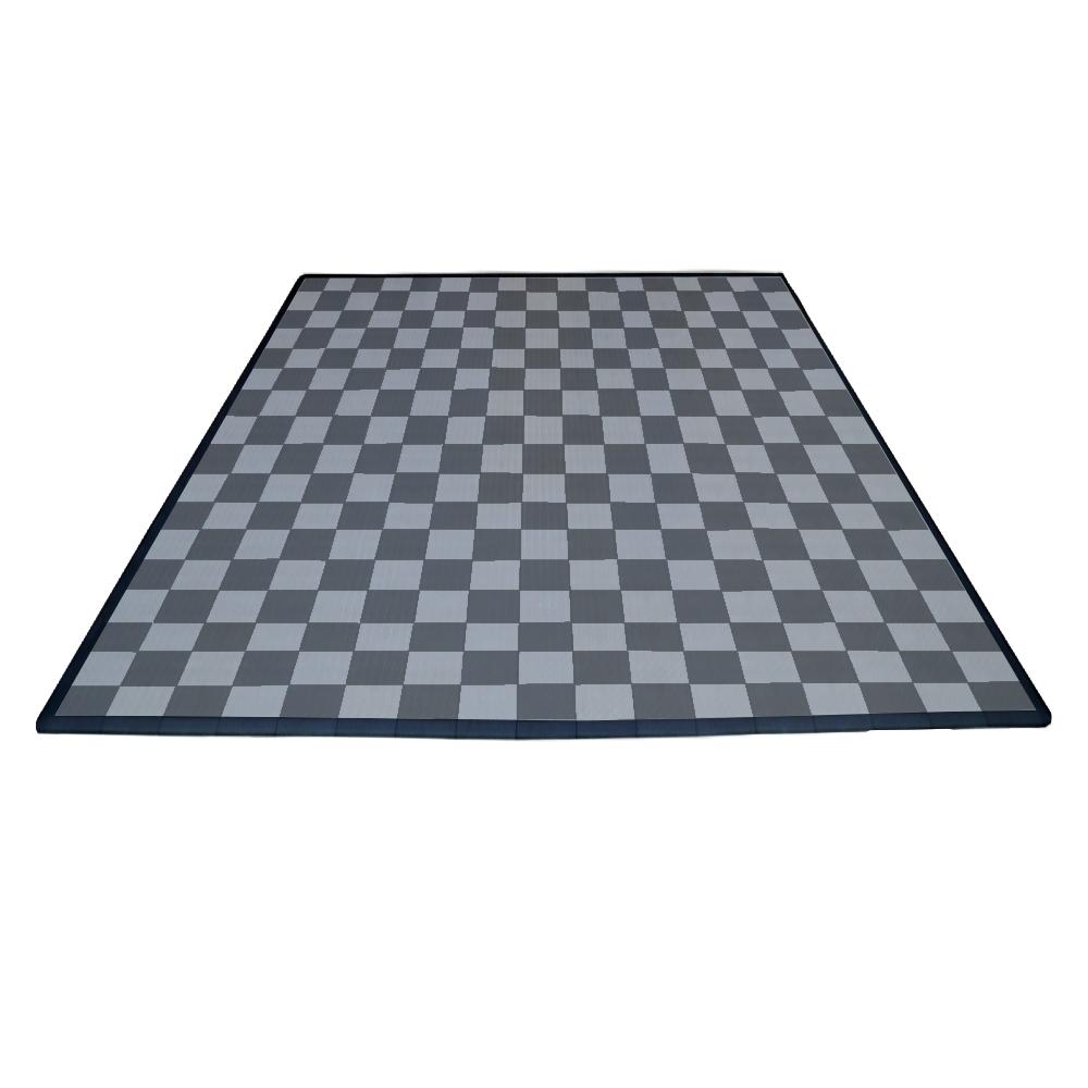 Swisstrax Double Car Garage Floor Mat In Diamondtrax Home Tiles (Checkered - Grey, Silver)-MAT-DTHL-CHKR204-Garage Giant