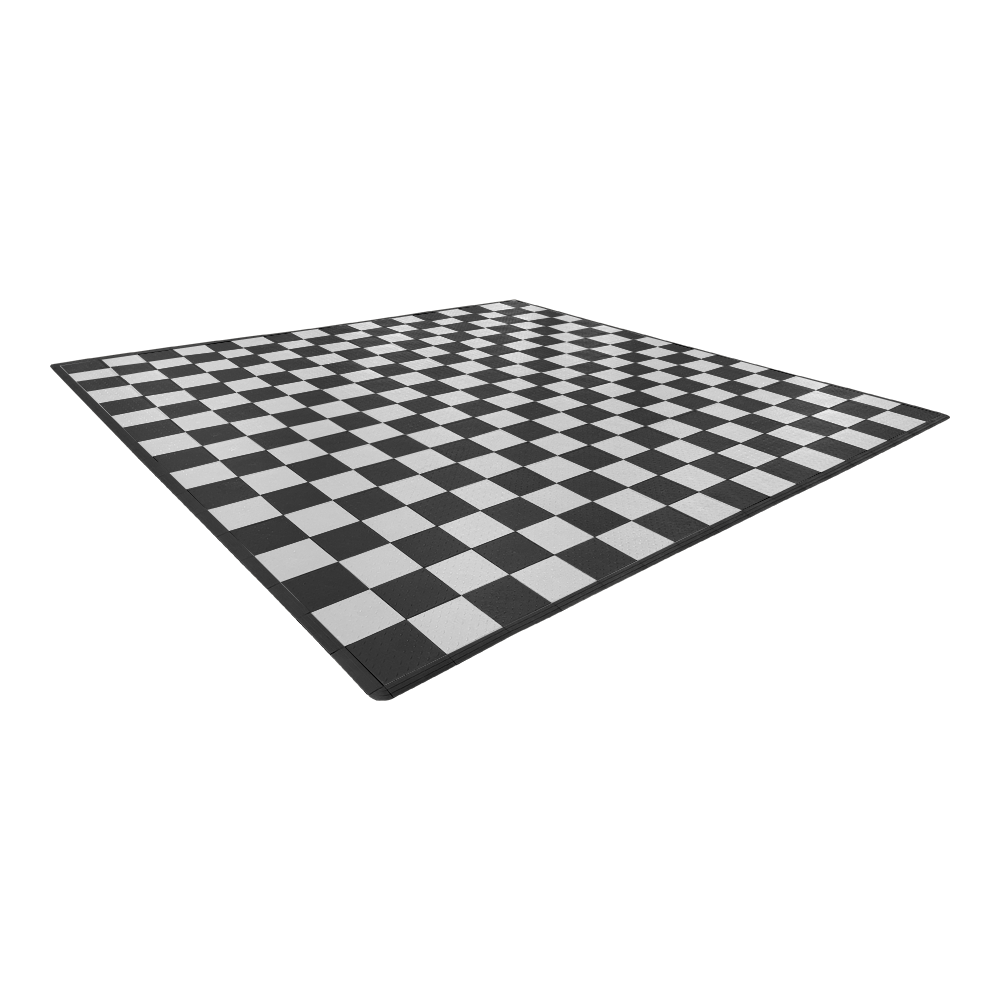 Swisstrax Double Car Garage Floor Mat In Diamondtrax Home Tiles (Checkered - Black, White)-MAT-DTHL-CHKR600-Garage Giant