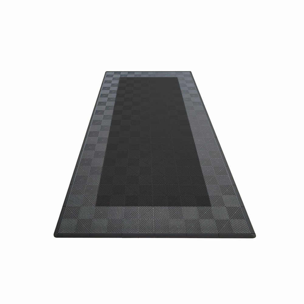 Swisstrax Single Car Garage Floor Mat In Ribtrax Pro Tiles (Border - Black, Grey)-MAT-RPM-BRDR200-Garage Giant