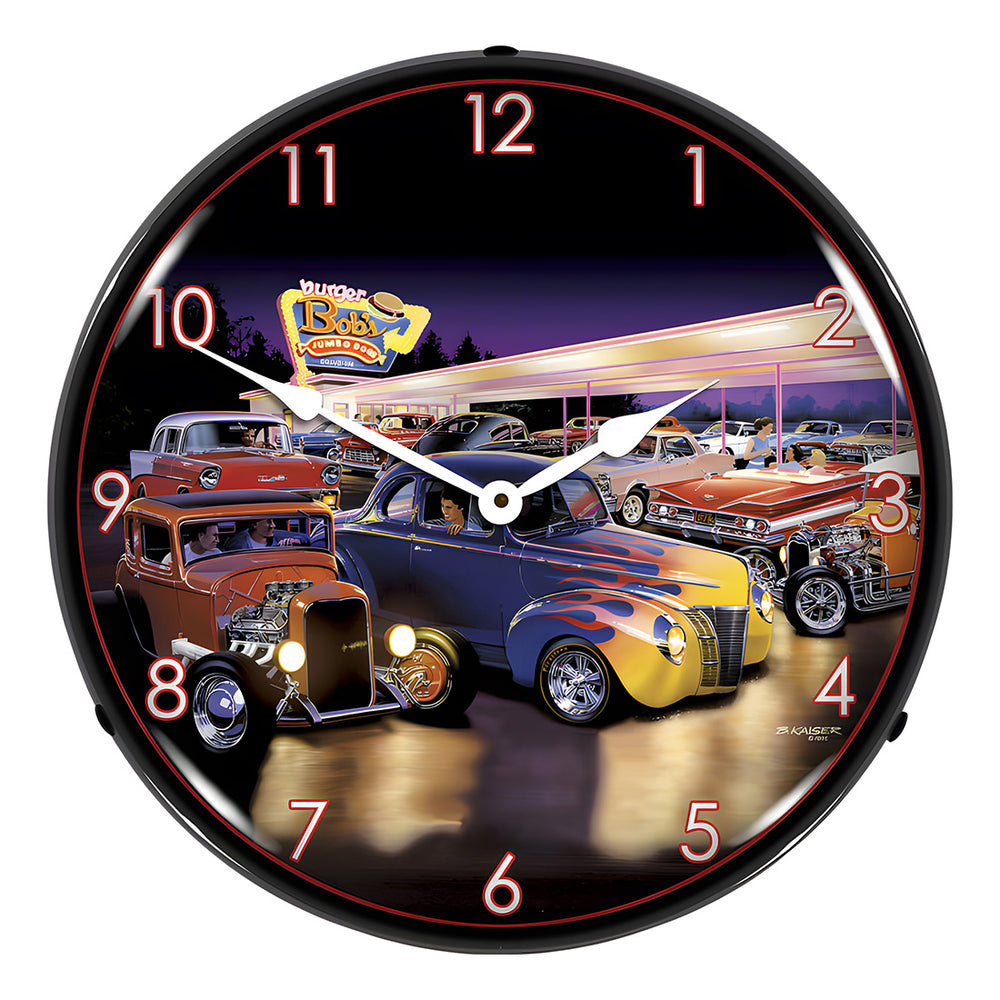 Collectable Sign and Clock Burger Bobs Backlit Wall Clock