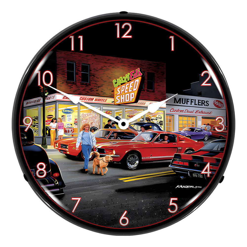 Collectable Sign and Clock Crazy Eds Backlit Wall Clock-MGL1209399-Garage Giant