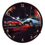 Collectable Sign and Clock Lift Off Drag Racing Backlit Wall Clock-MGL1209403-Garage Giant 