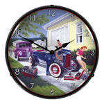 Collectable Sign and Clock Shade Tree Mechanic Backlit Wall Clock-MGL1209406-Garage Giant 