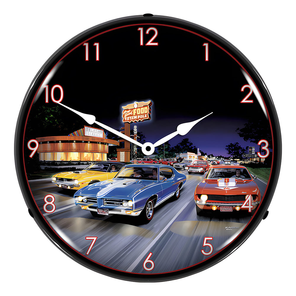 Collectable Sign and Clock Woodward Avenue Backlit Wall Clock-MGL1209409-Garage Giant