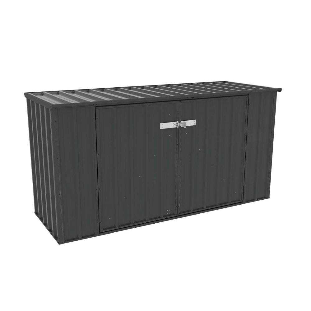 Absco Utility 7.5' x 2.5' Garbage Can Metal Storage Shed - Monument