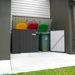 Absco Utility 7.5' x 2.5' Garbage Can Metal Storage Shed - Monument 