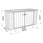 Absco Utility 7.5' x 2.5' Garbage Can Metal Storage Shed - Monument 