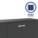 Absco Utility 7.5' x 2.5' Garbage Can Metal Storage Shed - Monument 