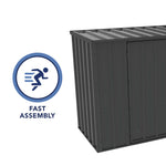 Absco Utility 7.5' x 2.5' Garbage Can Metal Storage Shed - Monument 