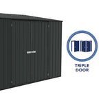Absco Durango 10' x 5' Metal Bike Shed - Monument 