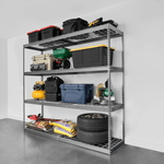 MonsterRAX 24" x 92" x 84" Heavy-Duty Garage Rack Shelving (Hammertone)-MR-249284RVT-H4L-Garage Giant 