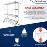 MonsterRAX 24" x 72" x 84" Heavy-Duty Garage Rack Shelving (White)-MR-2x6x7BLT-W4L-Garage Giant 