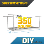 MonsterRAX 3' x 6' Overhead Storage Rack with 24-45-Inch Drop (White)-MR-3x6-W-Pack-24-Garage Giant 