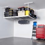 MonsterRAX 4' x 6' Overhead Storage Rack with 24-45-Inch Drop (White)-MR-4x6-W-Pack-24-Garage Giant 