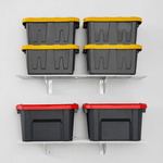 MonsterRAX 12" x 36" Wall Mounted Garage Shelves with Hooks (White)-MR-WS1-12x36-W-Garage Giant 