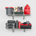 MonsterRAX 18" x 36" Wall Mounted Garage Shelves with Hooks (Hammertone)-MR-WS1-18x36-H-Garage Giant 