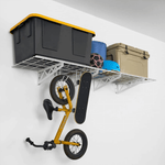 MonsterRAX 18" x 36" Wall Mounted Garage Shelves with Hooks (White)-MR-WS1-18x36-W-Garage Giant 