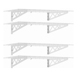 MonsterRAX 24" x 48" Wall Mounted Garage Shelving with Hooks (White)-MR-WS1-24x48-W-Combo-Garage Giant 
