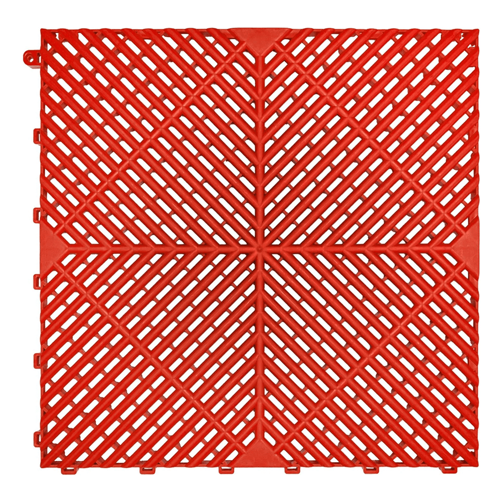 MonsterRAX Interlocking Red Garage Floor Tiles (16 Pack)-MR-GF-RIB-16R-Garage Giant
