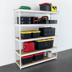 MonsterRAX 18" x 60" x 72" Garage Shelving (White)-MRLDGS-601872-5TW-Garage Giant 