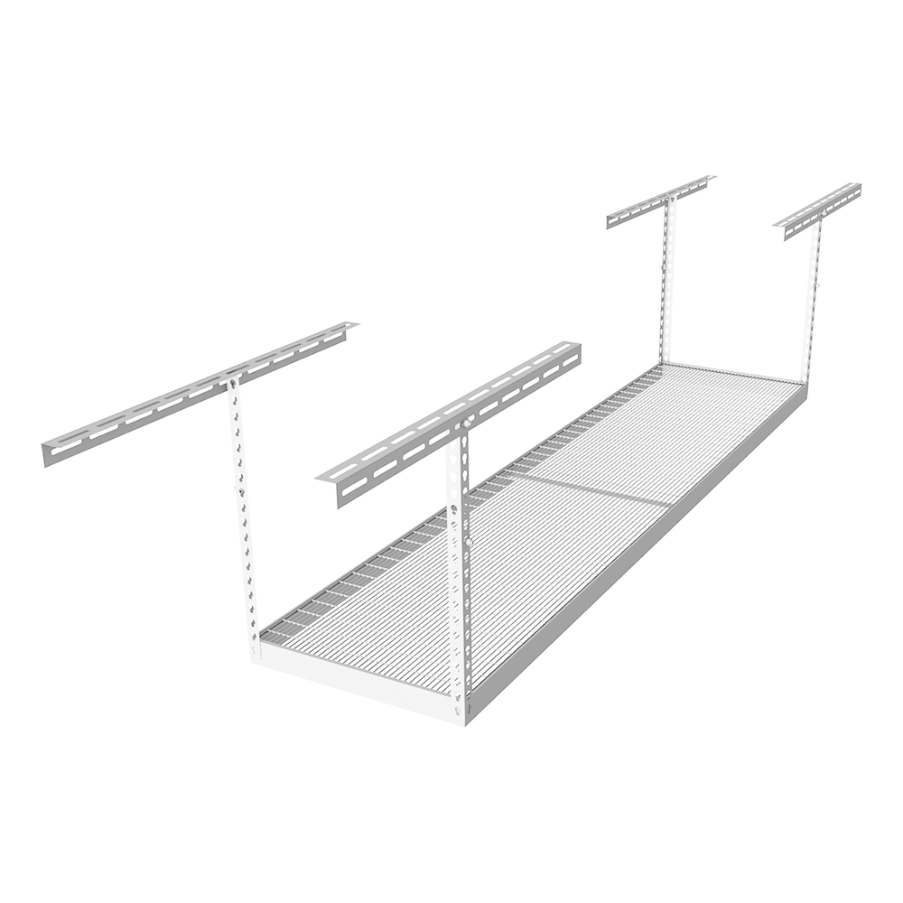 MonsterRAX 2' x 8' Overhead Storage Rack with 12-24-Inch Drop (White)-MR-SB-28PK-W-Pack-12-Garage Giant