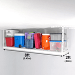 MonsterRAX 2' x 8' Overhead Storage Rack with 12-24-Inch Drop (White)-MR-SB-28PK-W-Pack-12-Garage Giant 