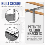 MonsterRAX Two 4' x 8' Overhead Storage Rack with 12-24-Inch Drop (Hammertone)-MR-SB-48PK-H-Pack-12-Combo-Garage Giant 