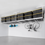 MonsterRAX Two 4' x 8' Overhead Storage Rack with 12-24-Inch Drop (White)-MR-SB-48PK-W-Pack-12-Combo-Garage Giant 