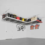 MonsterRAX Two 4' x 8' Overhead Storage Rack with 24-45-Inch Drop (White)-MR-SB-48PK-W-Pack-24-Combo-Garage Giant 