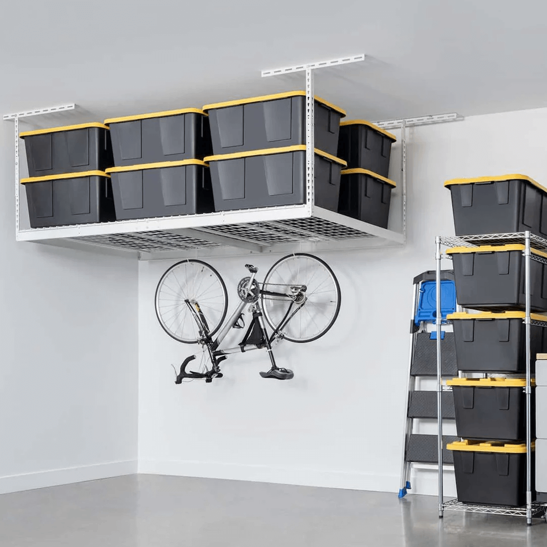 MonsterRAX 4' x 8' Overhead Storage Rack with 24-45-Inch Drop and 5 ...